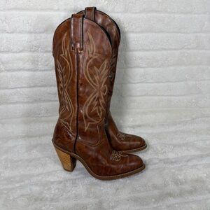Kenny Rogers Vintage Women’s Cowboy Western Boots 40301 Brown Size 6.5M Leather